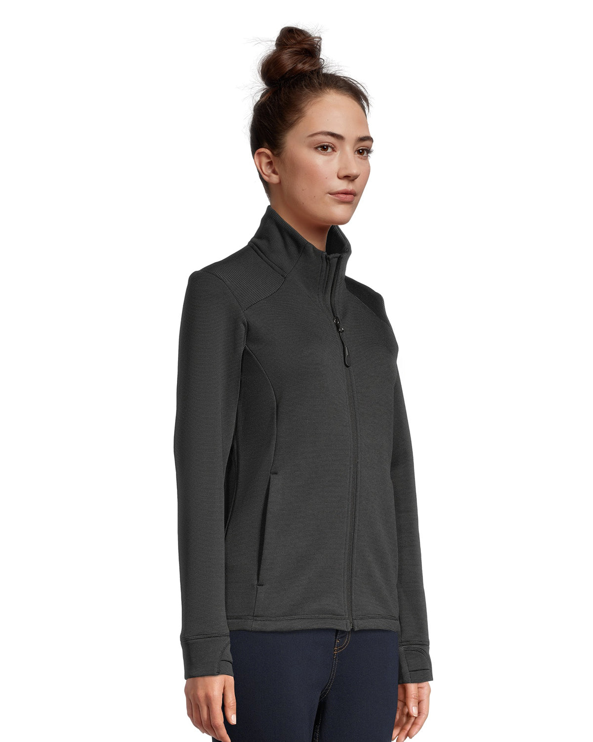 Aspire Women's Microstripe Brushback Fleece Jacket